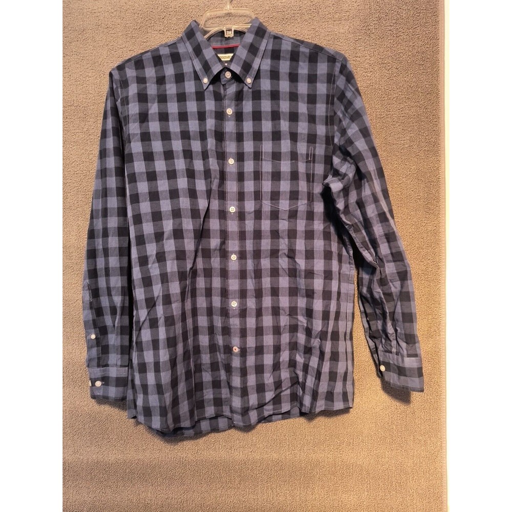 Good Threads Plaid Shirt Men's Large Blue Slim Fit 1680